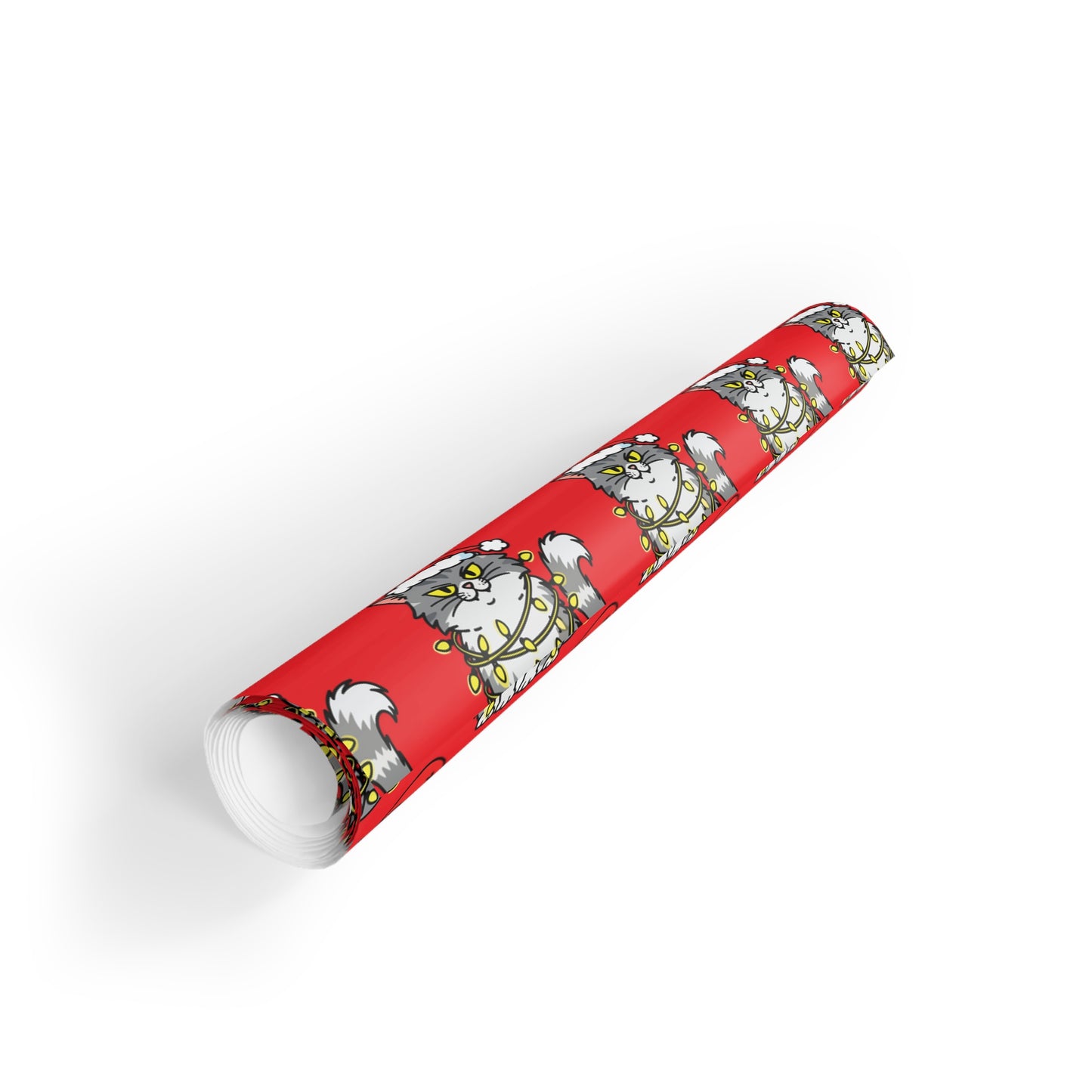 Angry Christmas Cat Wrapping Paper Roll
