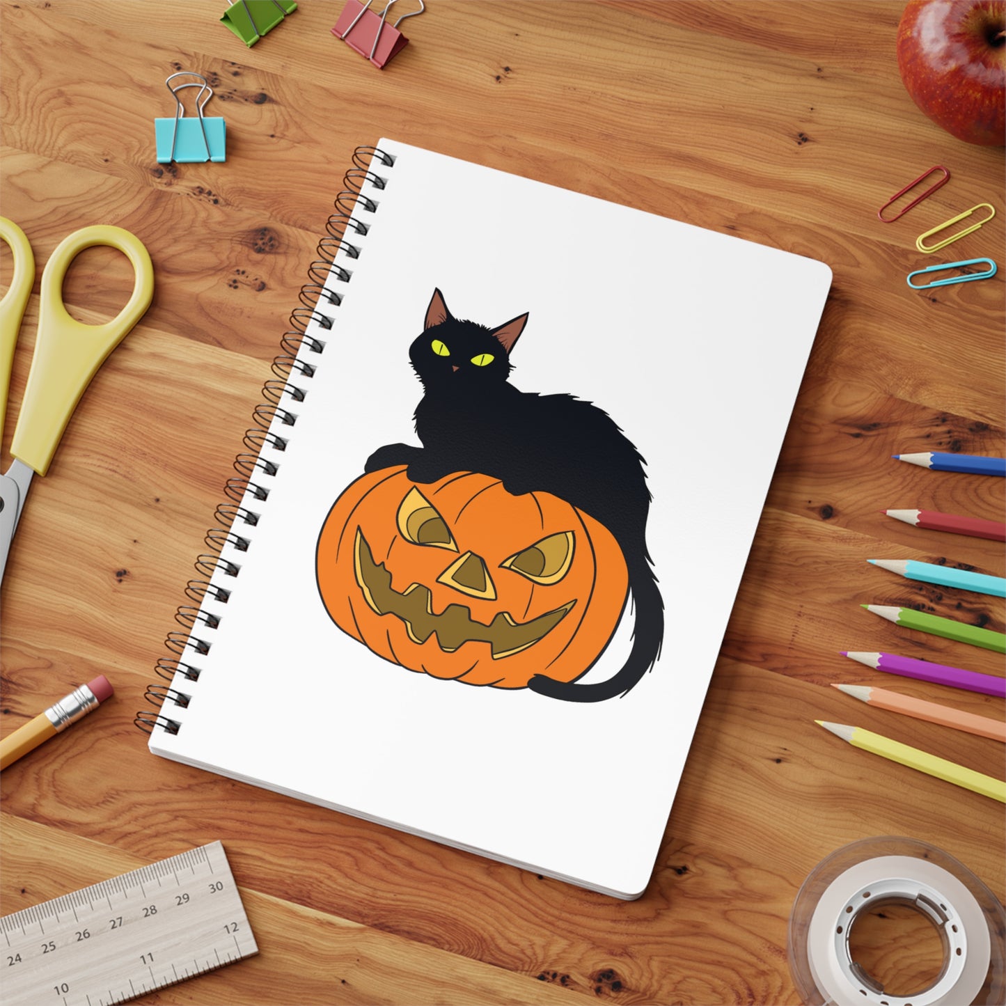 Halloween Cat Pumpkin Notebook