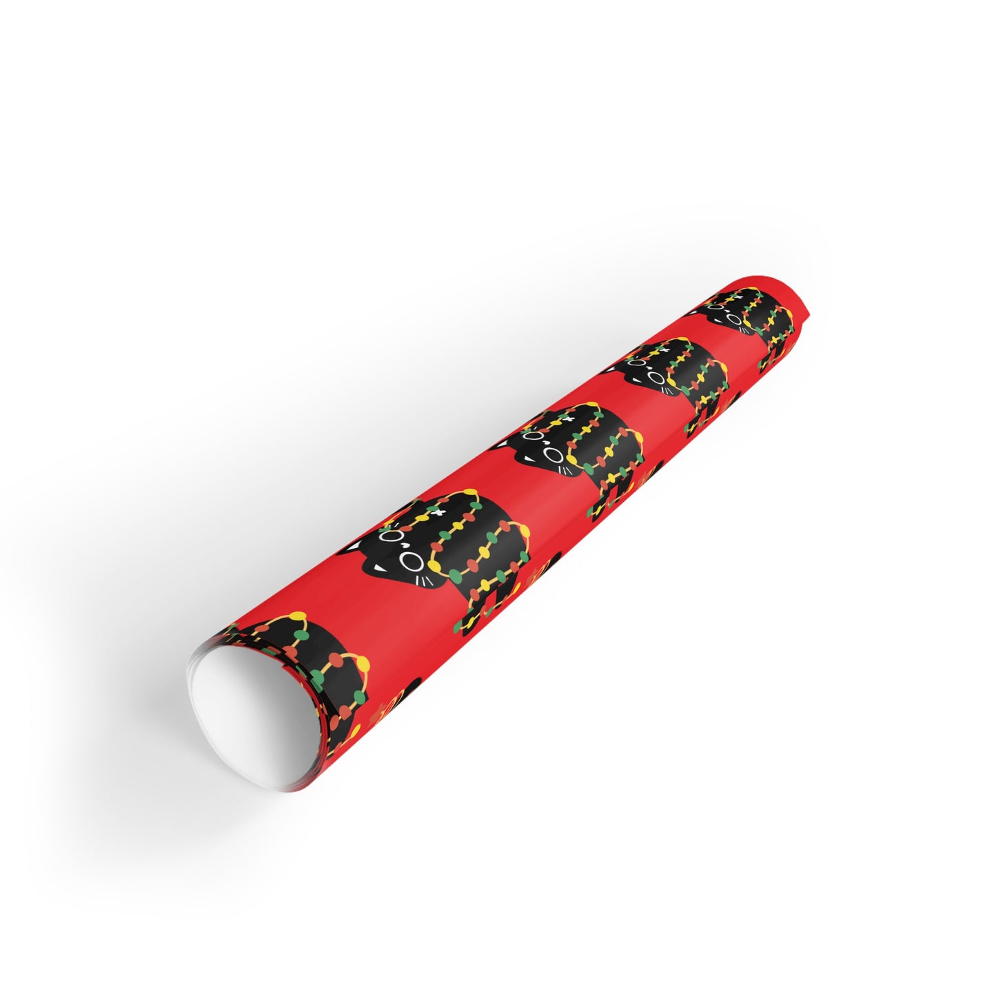 Cat Tangled in Christmas Lights Wrapping Paper Roll