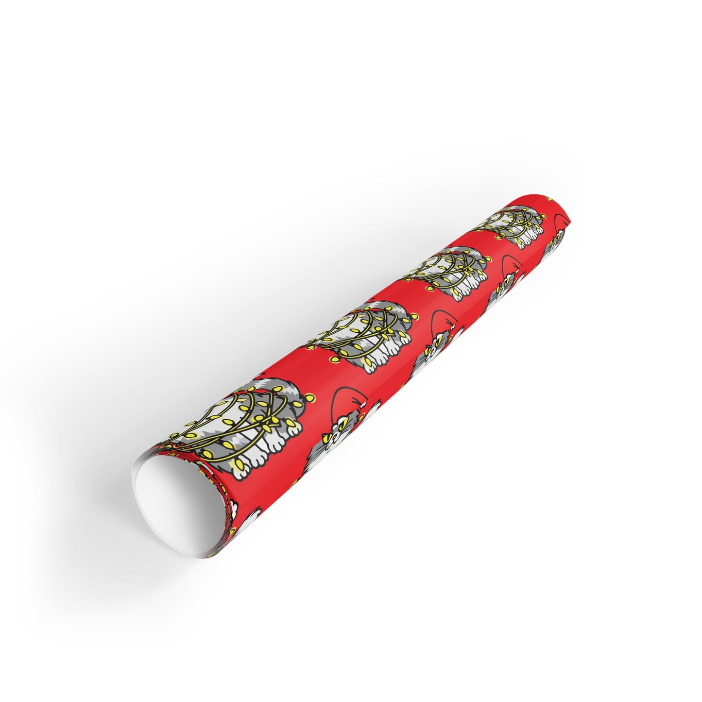 Angry Christmas Cat Wrapping Paper Roll