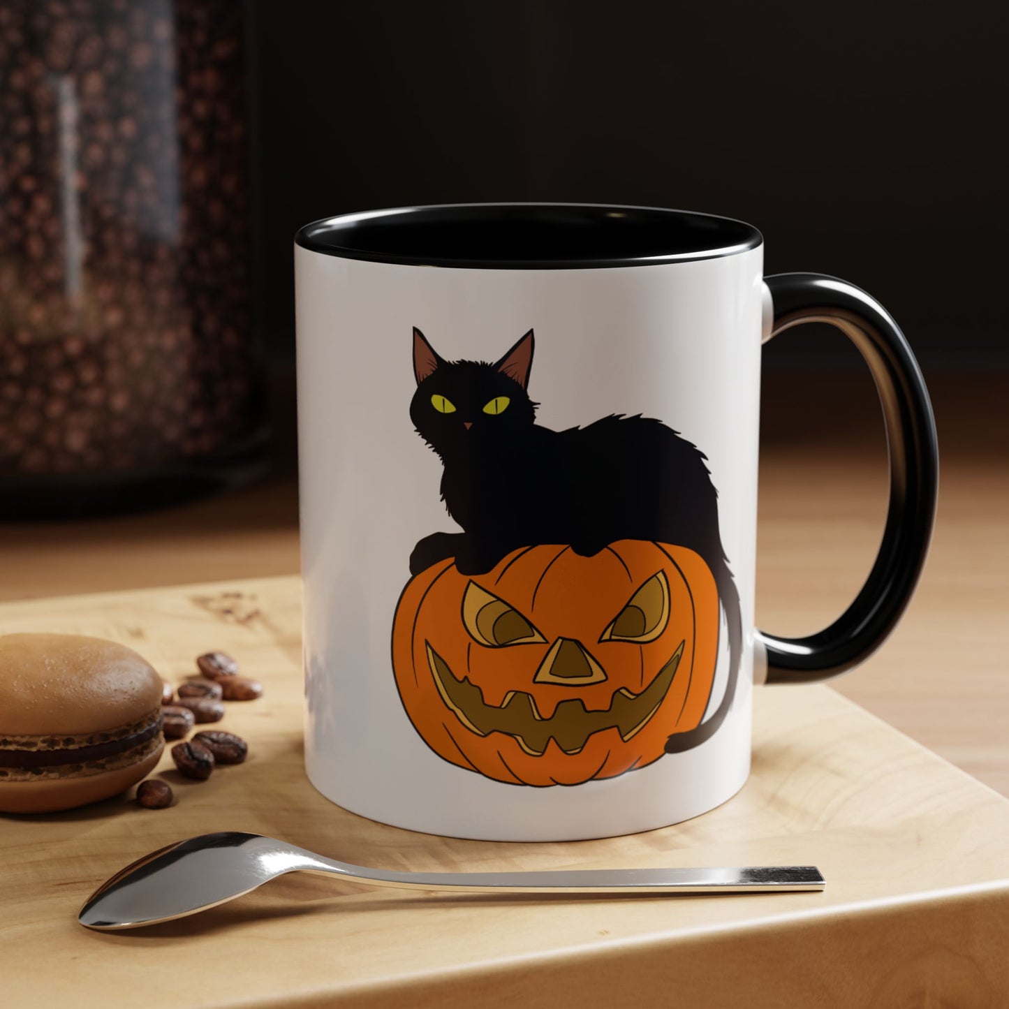 Black Cat Pumpkin Mug