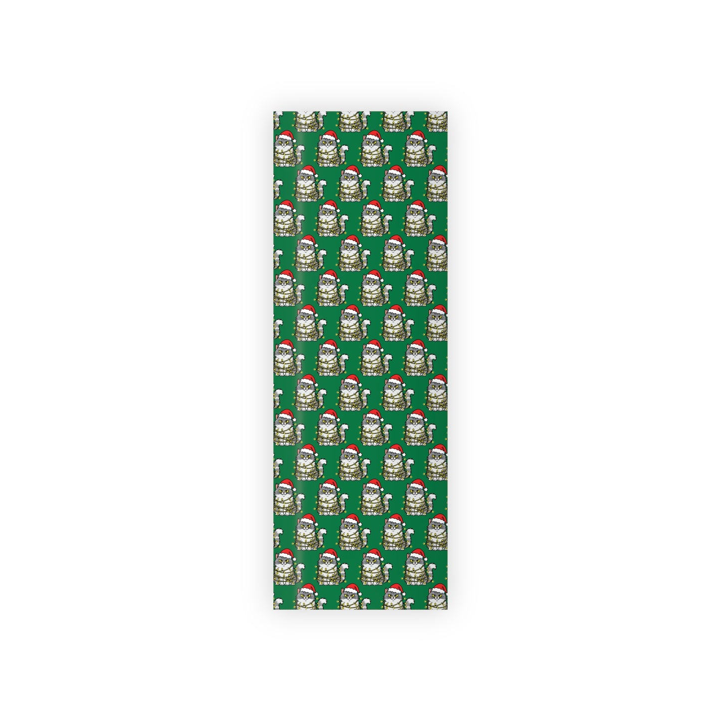 Angry Cat Green Wrapping Paper Roll
