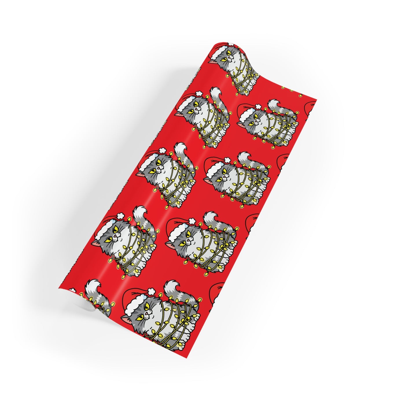 Angry Christmas Cat Wrapping Paper Roll