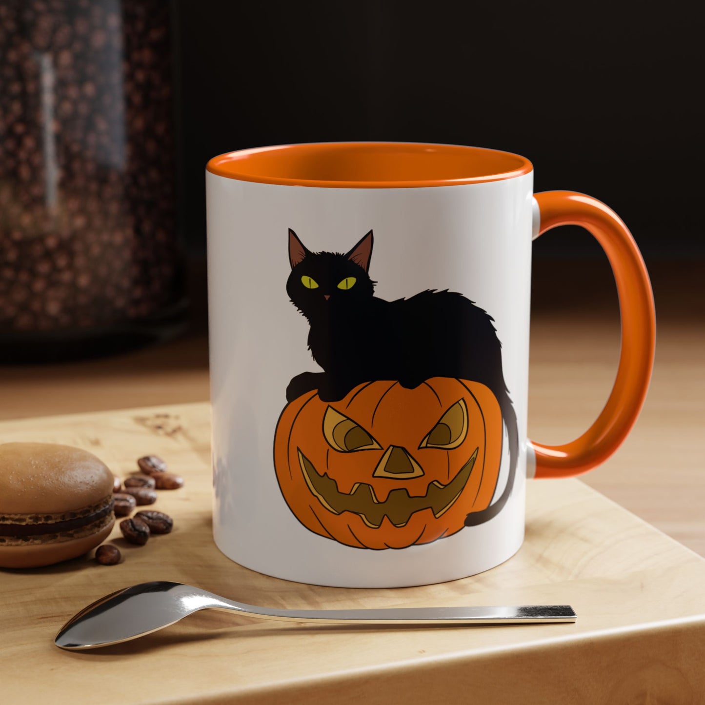 Black Cat Pumpkin Mug
