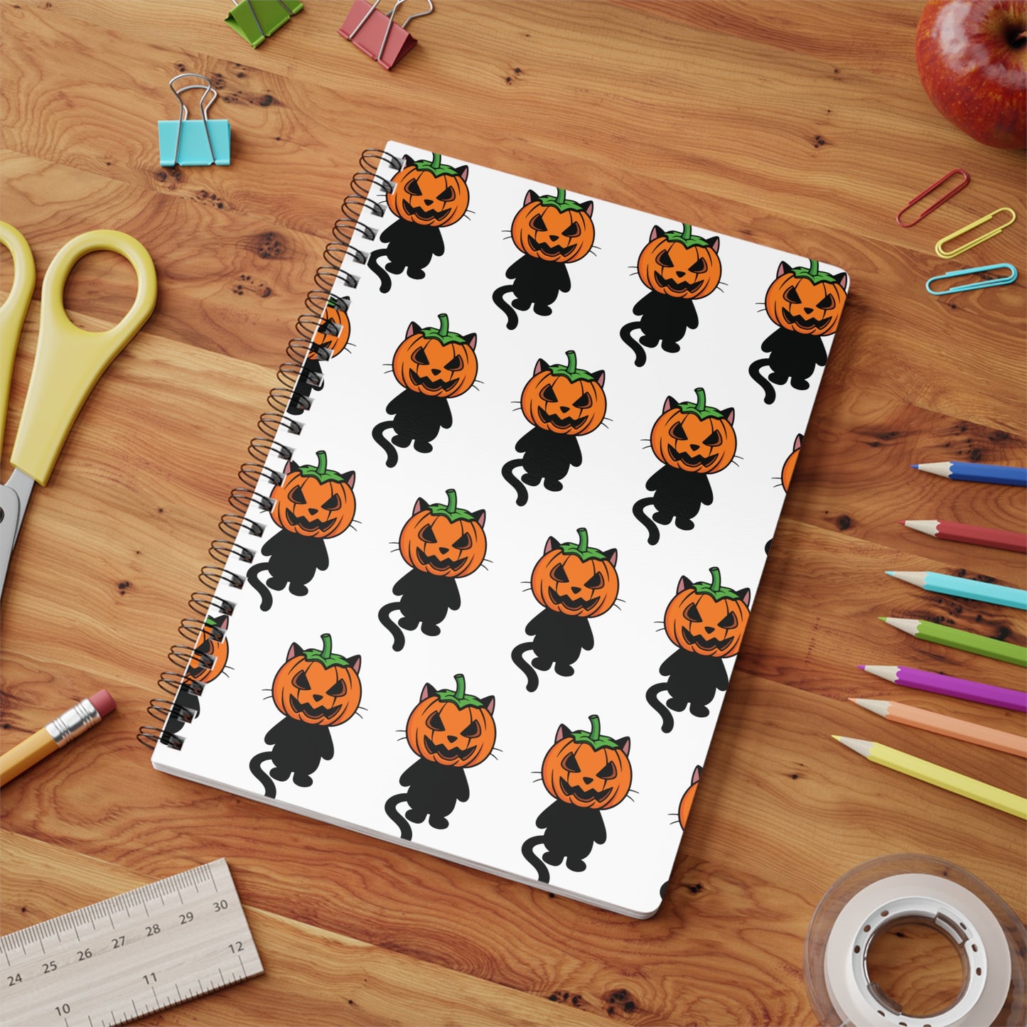 Halloween Cat & Pumpkin Notebook