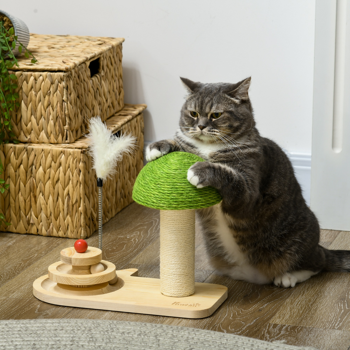 The Magic Mushroom – Cat Scratcher with Sisal Post & Toy Balls