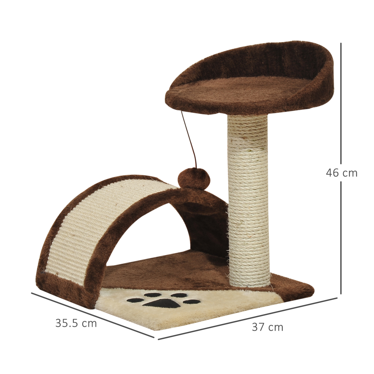 Cosy Cat Tree with Scratching Post, Sisal Ramp & Play Toy