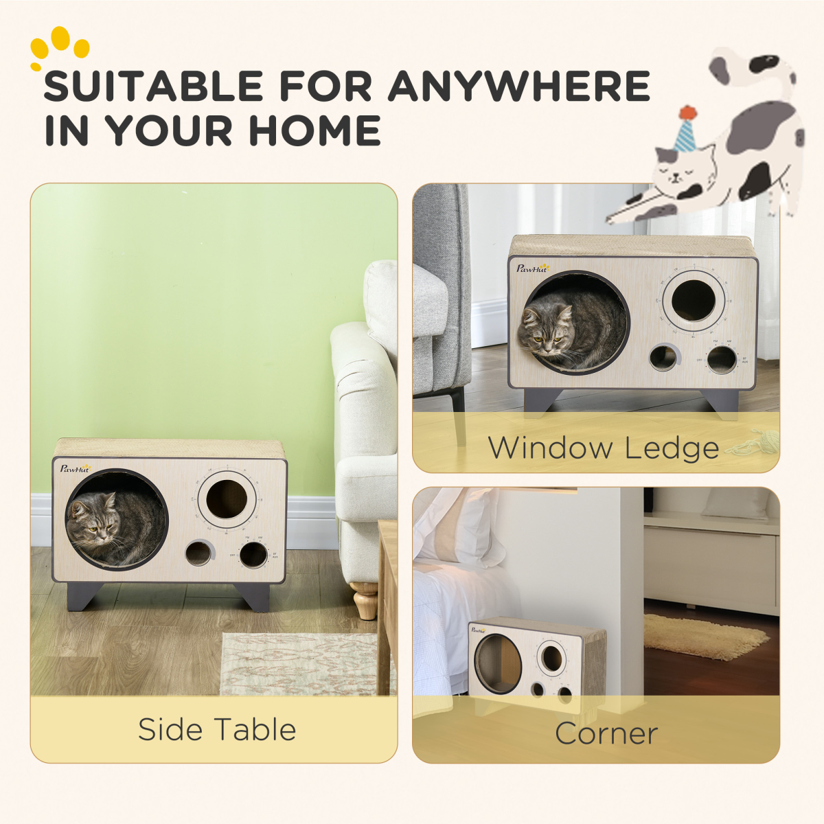 Funny Cat Scratcher Radio Bed & Scratcher