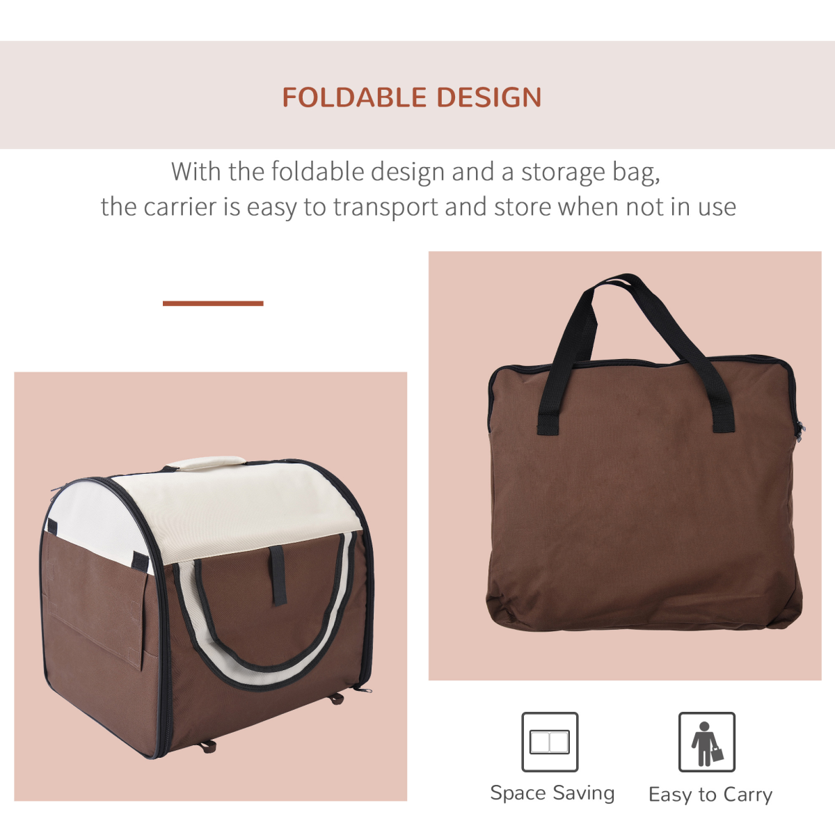 Cosy Cat Carrier - Foldable Fabric Travel Crate
