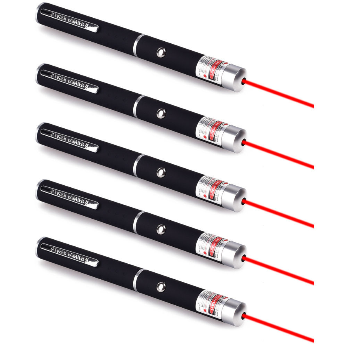 5-Pack Red Laser Pointer Pens for Cats