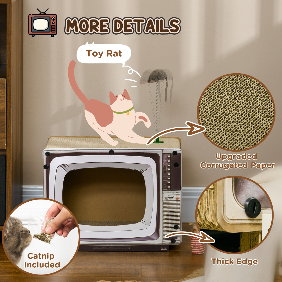 Retro TV Cat House & Scratcher