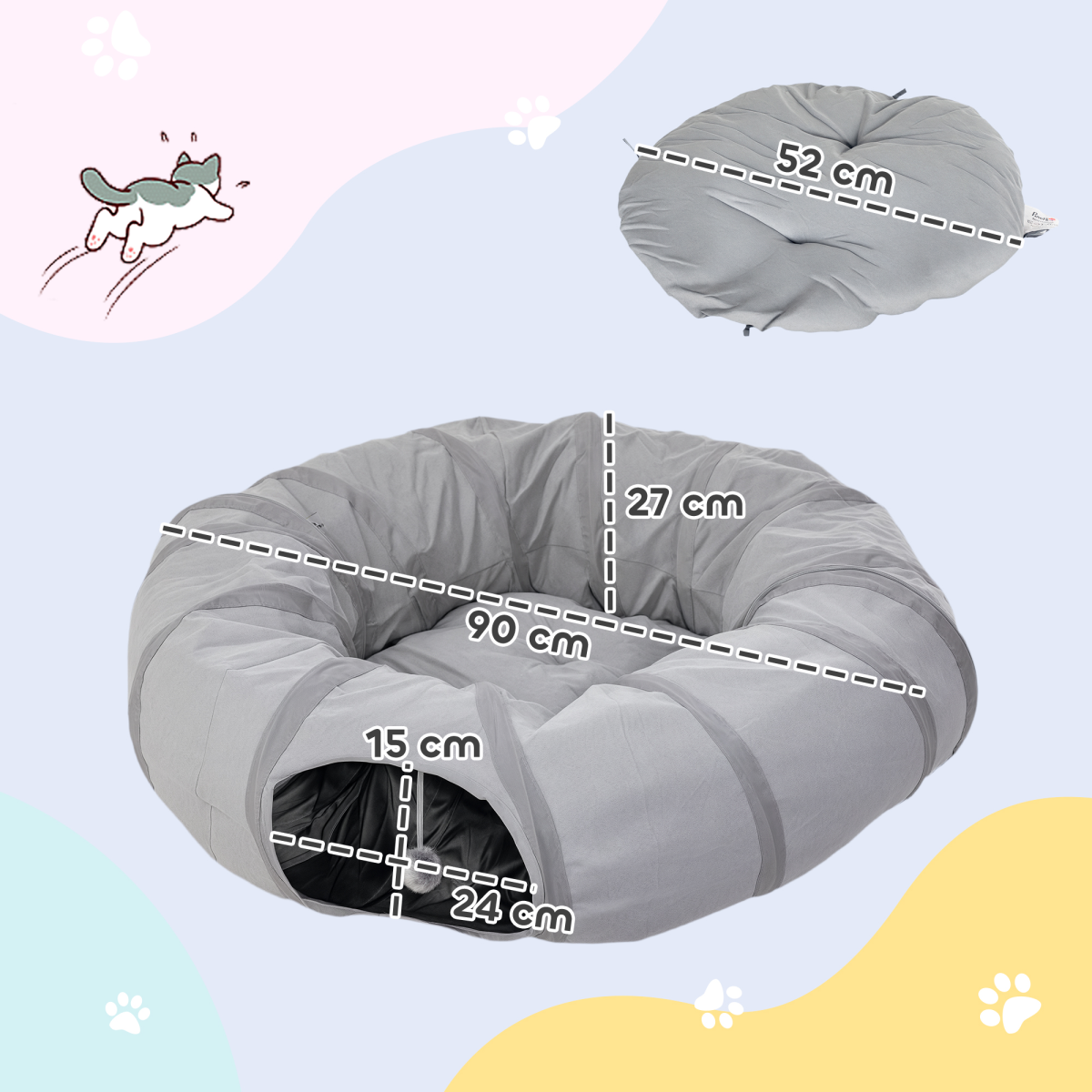 2-in-1 Cat Tunnel Bed