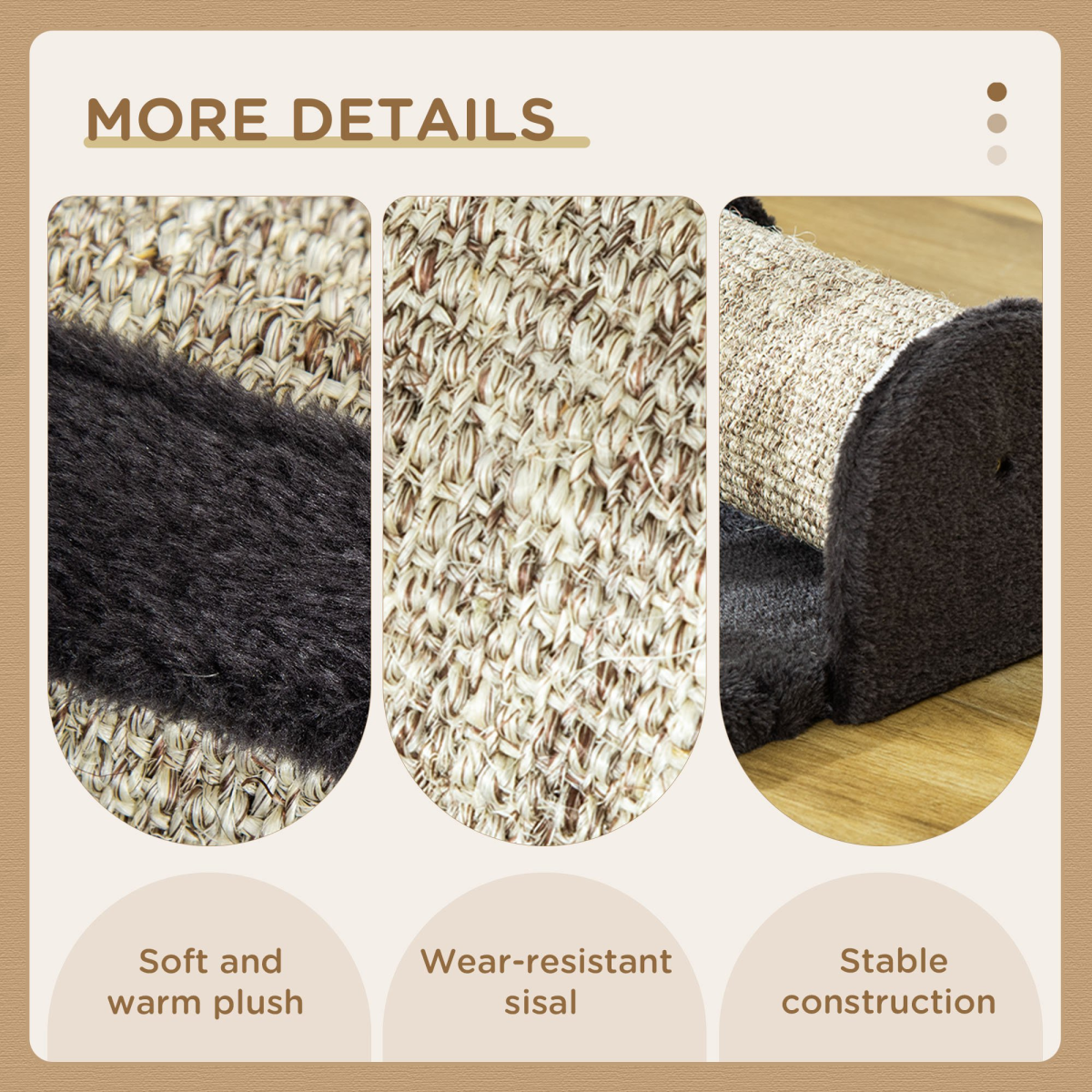 Cat Scratcher with Sisal Mat, Plush Bed & Feather Toy