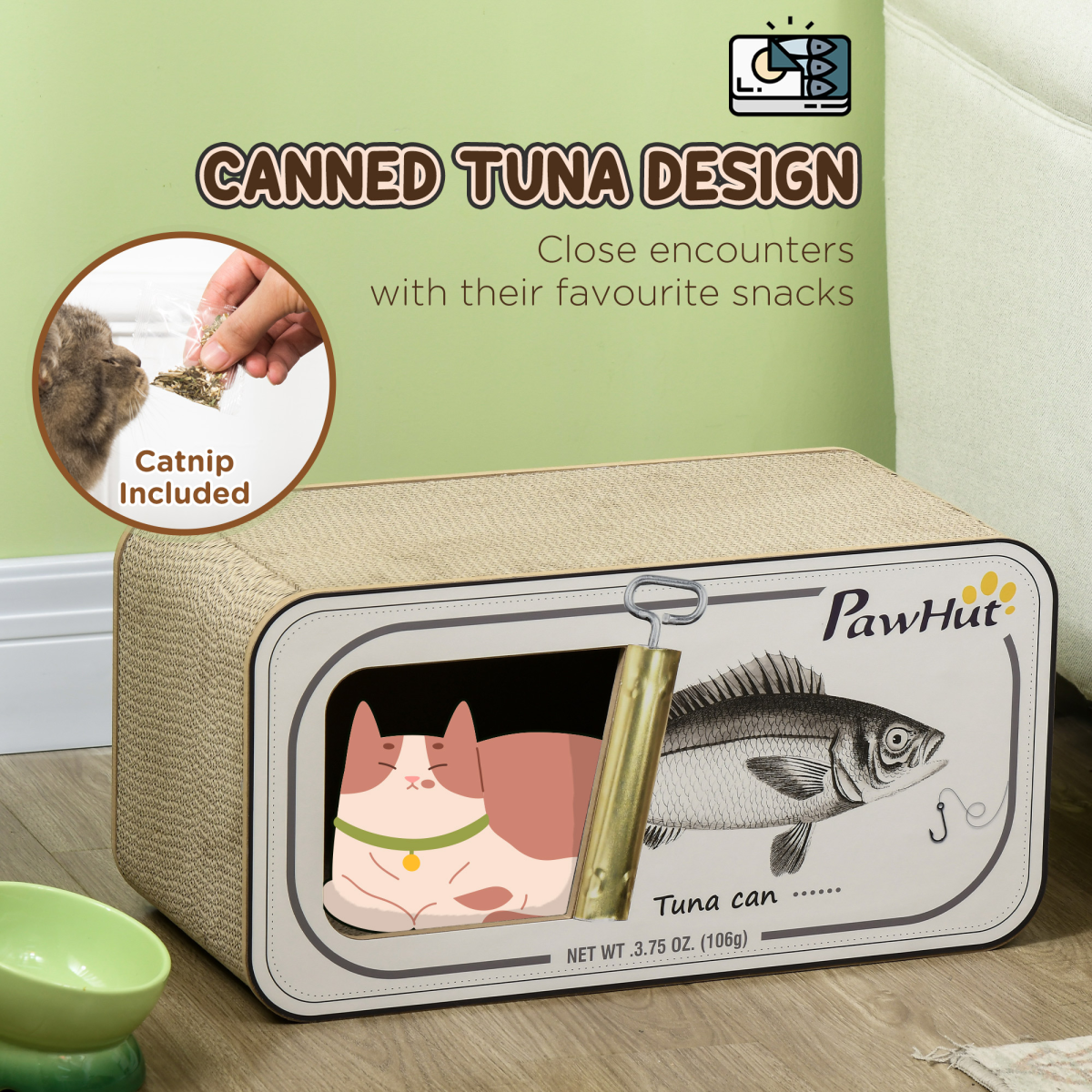Cat Scratcher Tuna Tin Bed