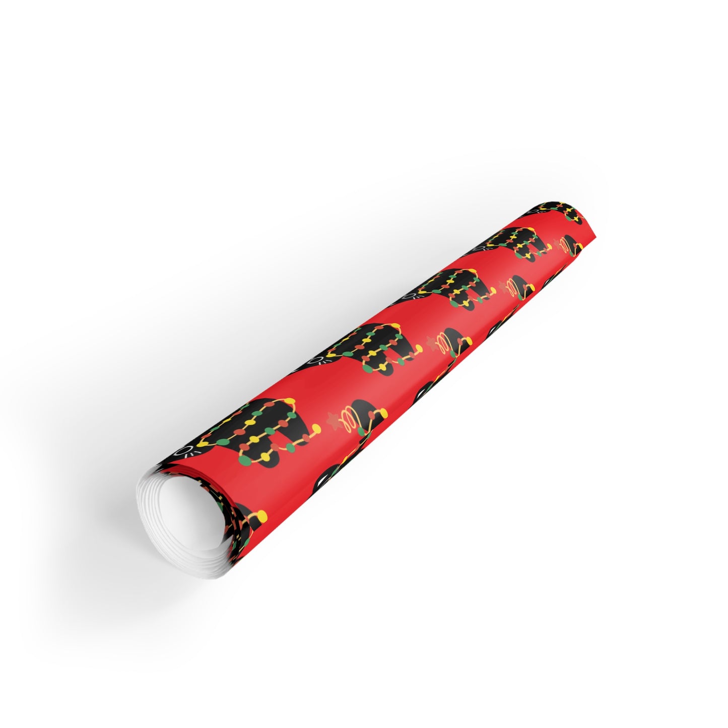 Cat Tangled in Christmas Lights Wrapping Paper Roll