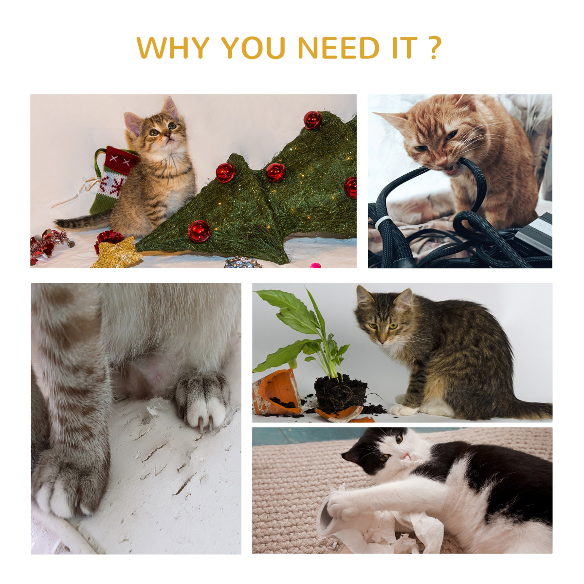 The Claw & Order – Cat Tree with Scratcher, Massage Board & Toy Ball