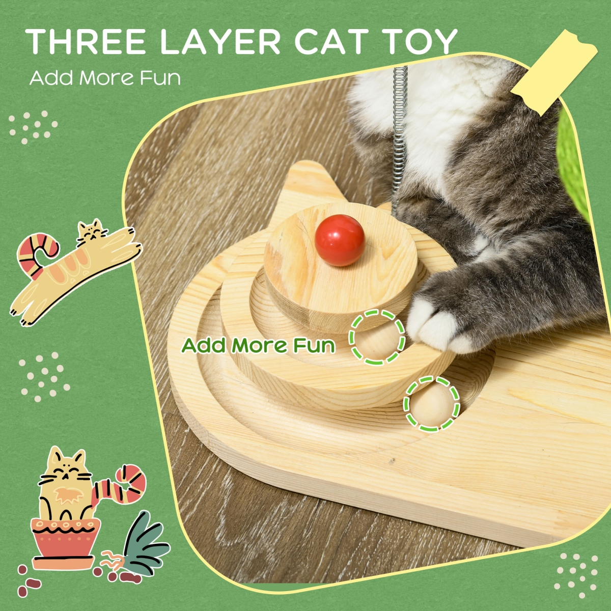 The Magic Mushroom – Cat Scratcher with Sisal Post & Toy Balls