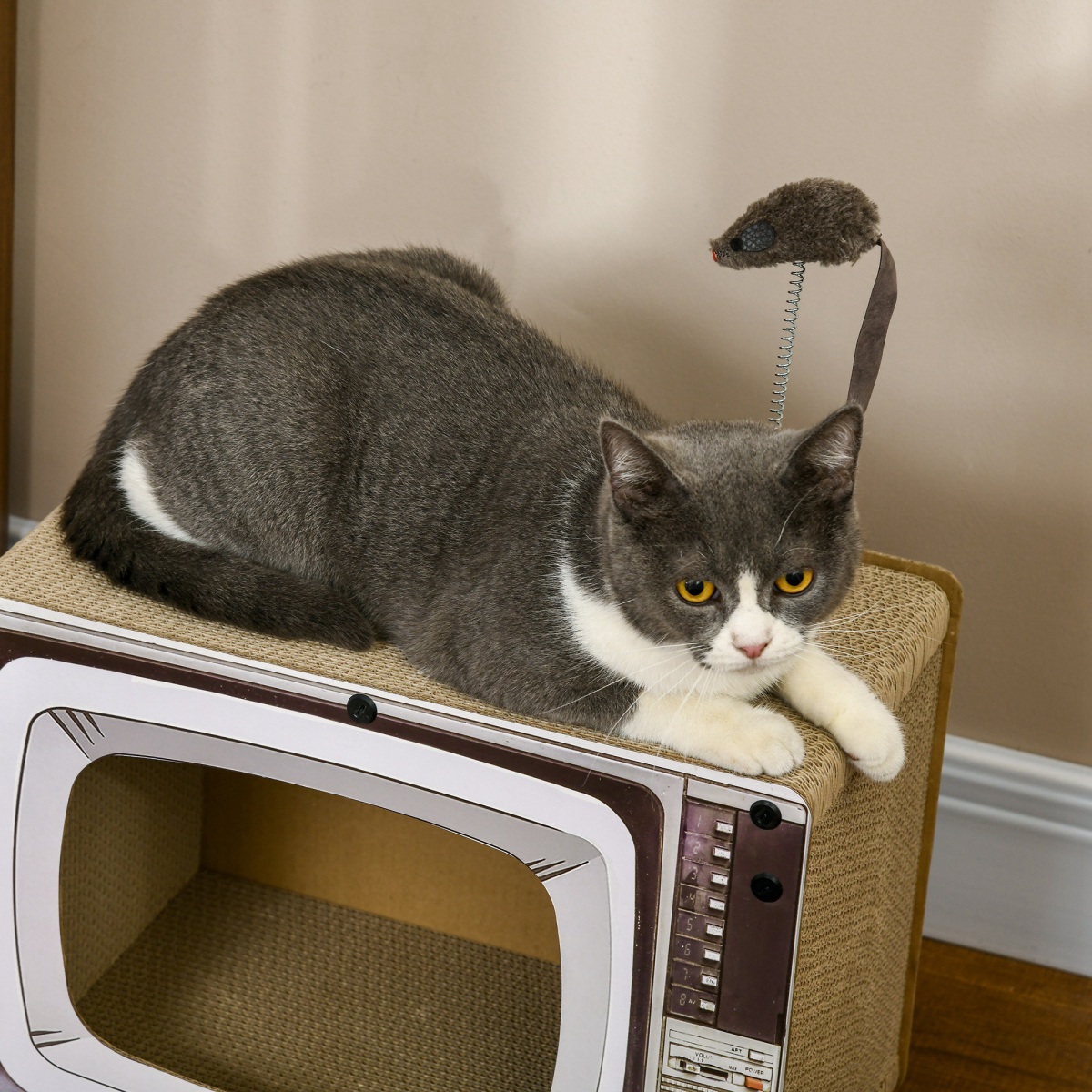 Retro TV Cat House & Scratcher