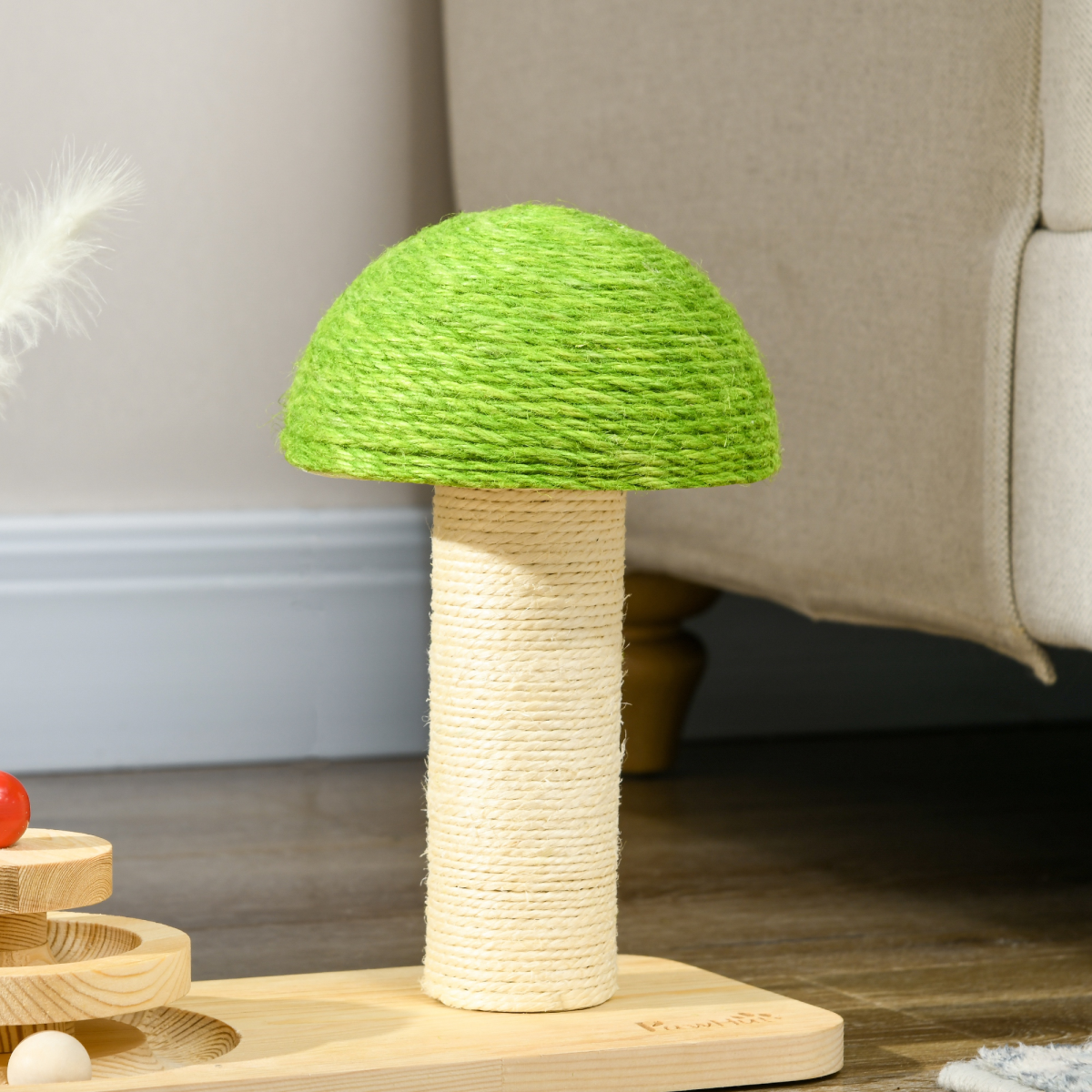 The Magic Mushroom – Cat Scratcher with Sisal Post & Toy Balls