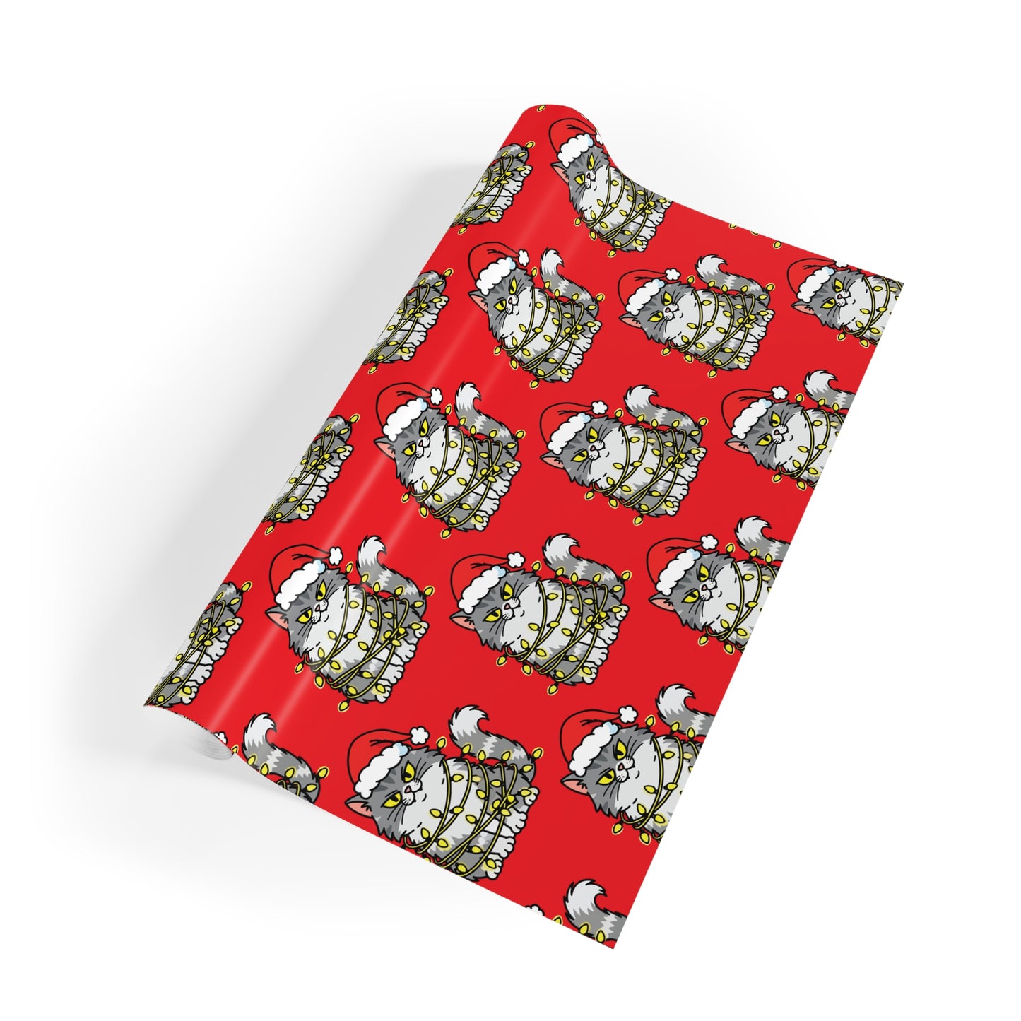 Angry Christmas Cat Wrapping Paper Roll