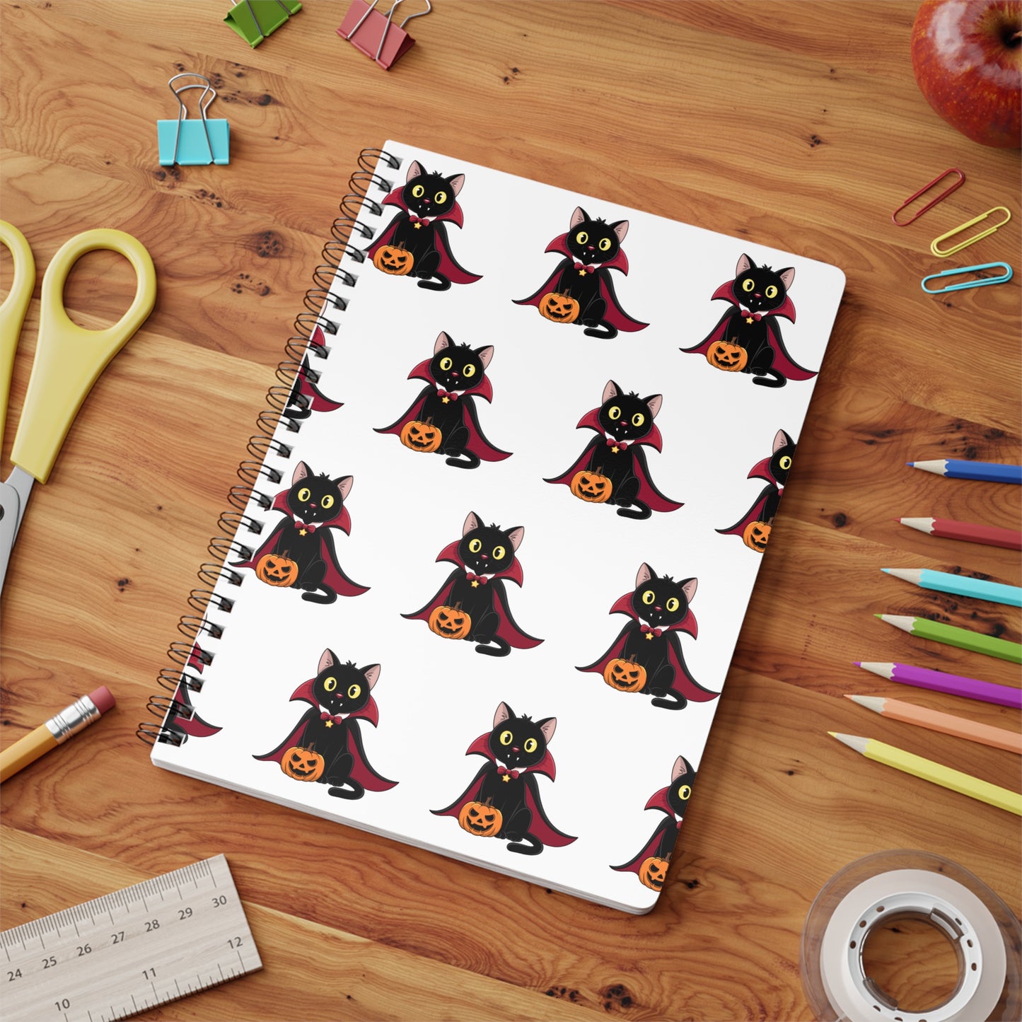 Spooky Vampire Cat Notebook