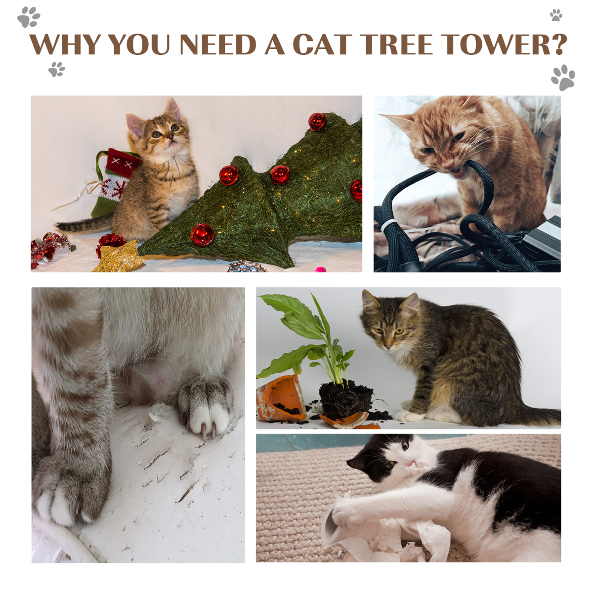 Cosy Cat Tree with Scratching Post, Sisal Ramp & Play Toy