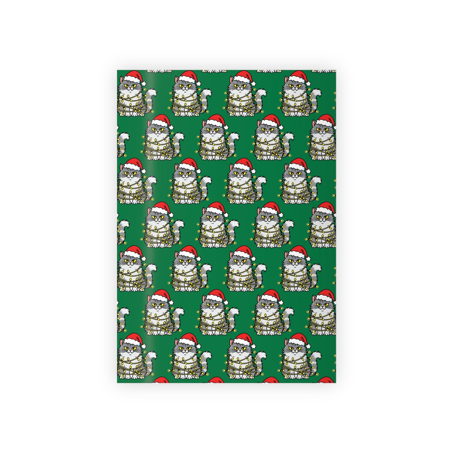 Angry Cat Green Wrapping Paper Roll