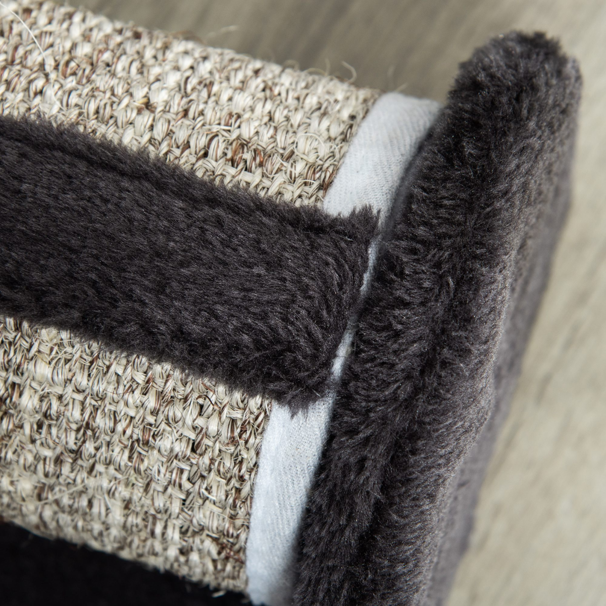 Cat Scratcher with Sisal Mat, Plush Bed & Feather Toy