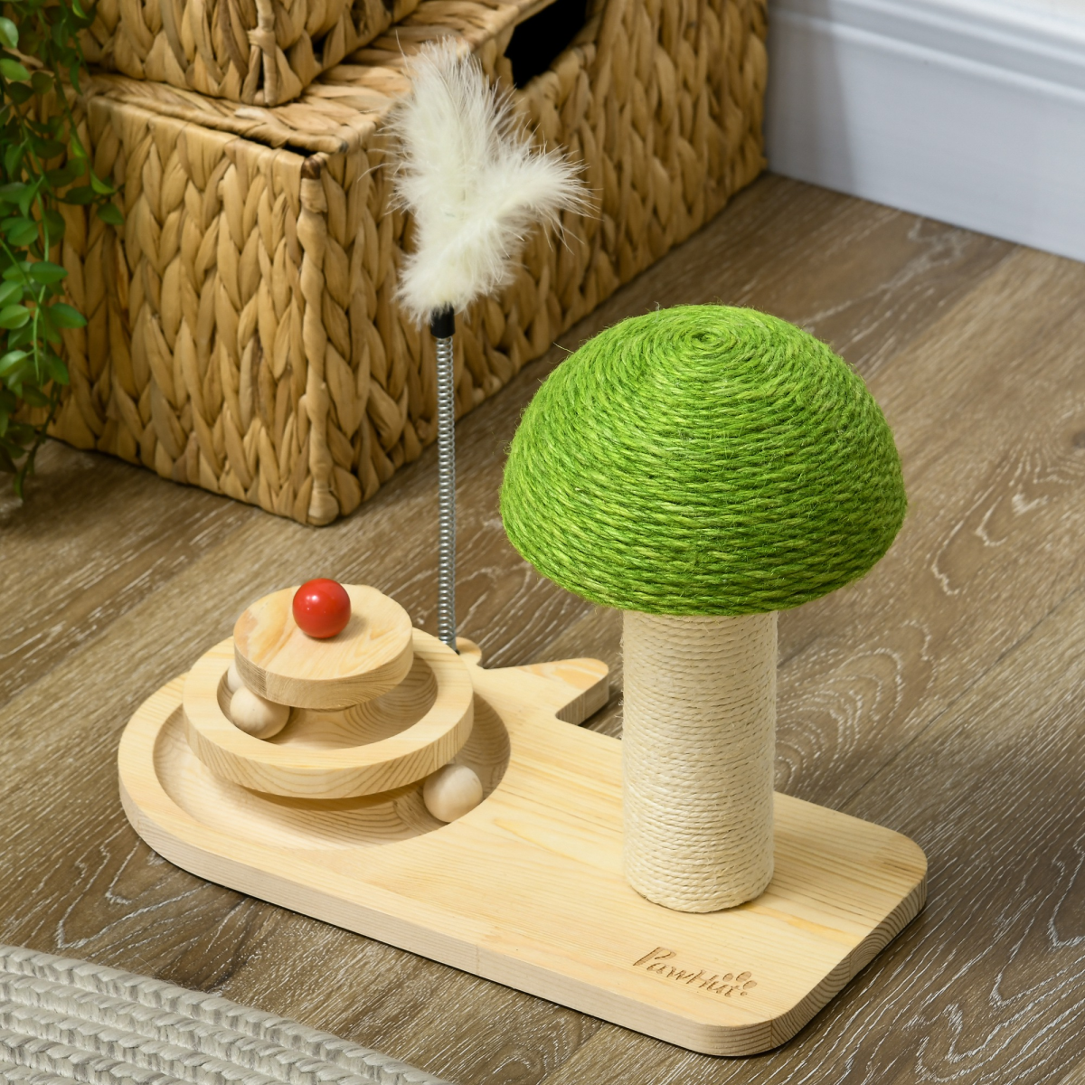 The Magic Mushroom – Cat Scratcher with Sisal Post & Toy Balls
