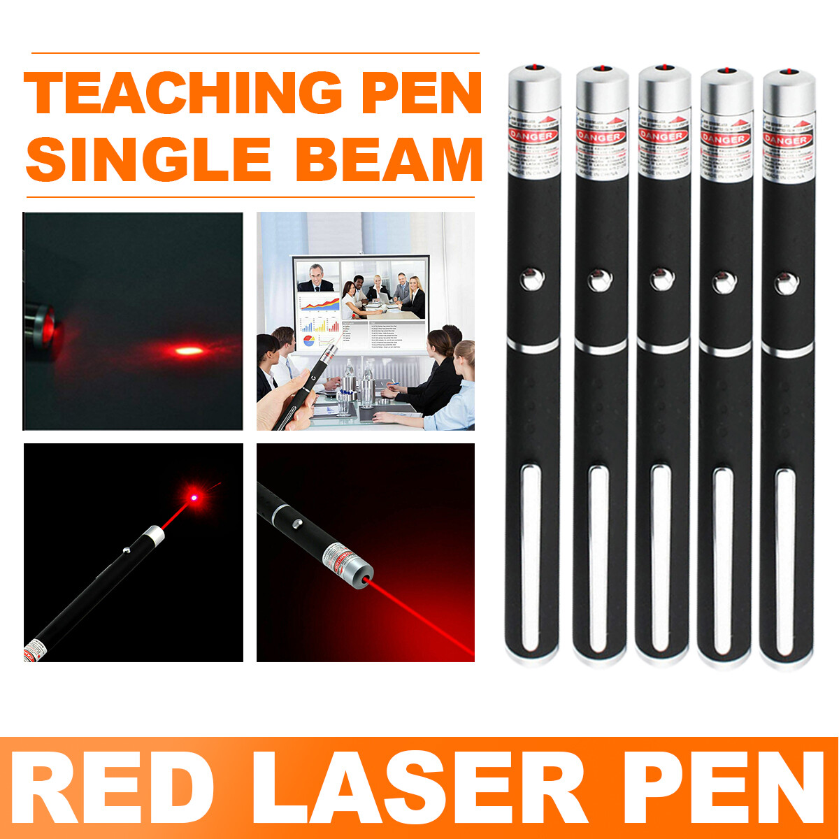 5-Pack Red Laser Pointer Pens for Cats