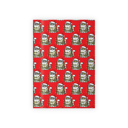 Angry Christmas Cat Wrapping Paper Roll