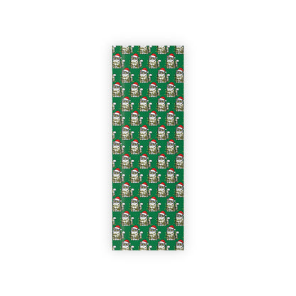 Angry Cat Green Wrapping Paper Roll