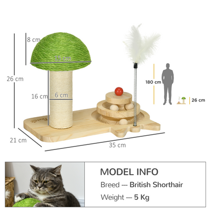 The Magic Mushroom – Cat Scratcher with Sisal Post & Toy Balls