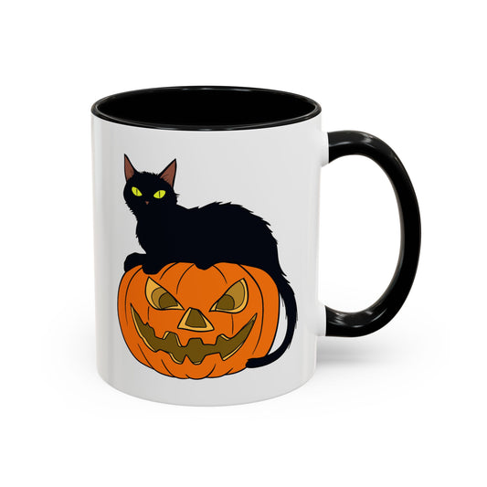 Black Cat Pumpkin Mug