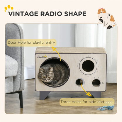 Funny Cat Scratcher Radio Bed & Scratcher