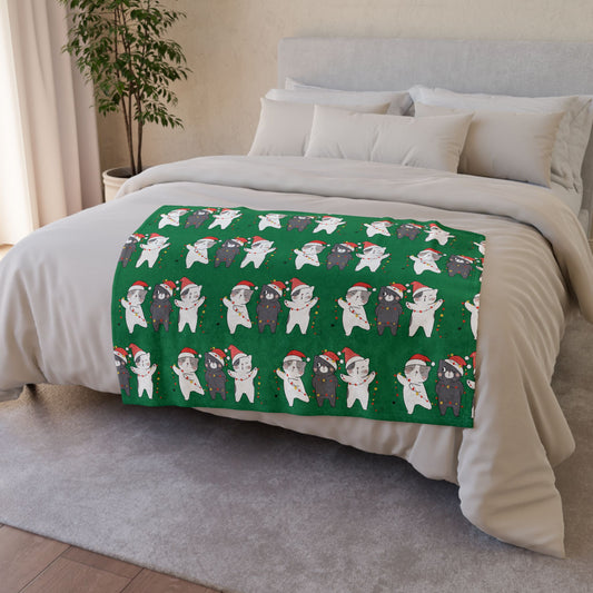 Festive Cat Christmas Blanket