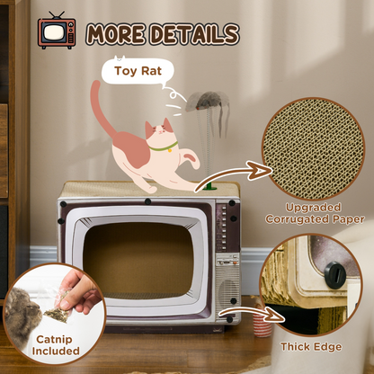 Retro TV Cat House & Scratcher