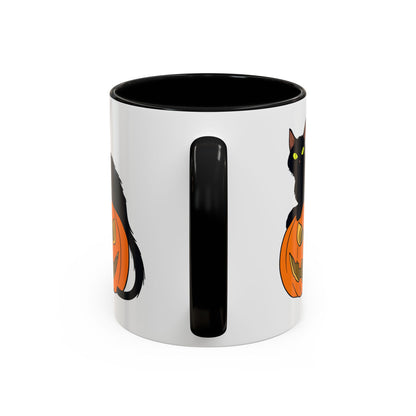 Black Cat Pumpkin Mug
