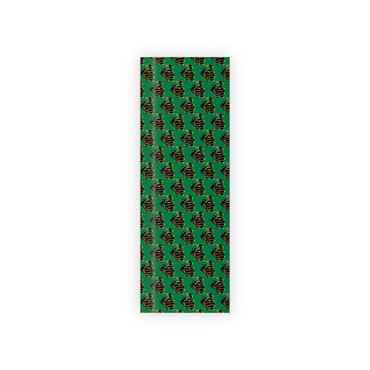 Cat Tangled in Christmas Lights Wrapping Paper Roll (Green)