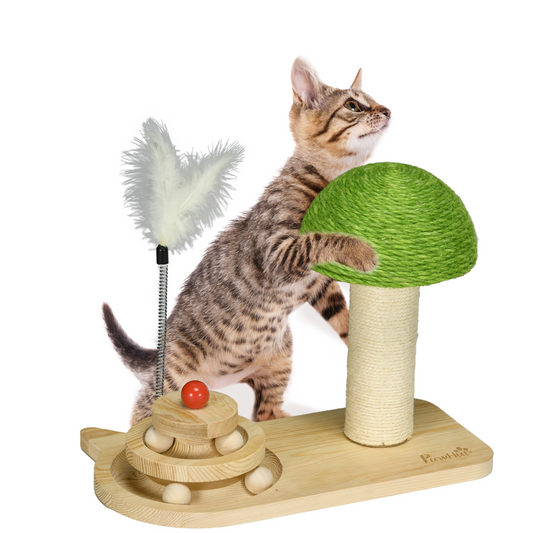 The Magic Mushroom – Cat Scratcher with Sisal Post & Toy Balls
